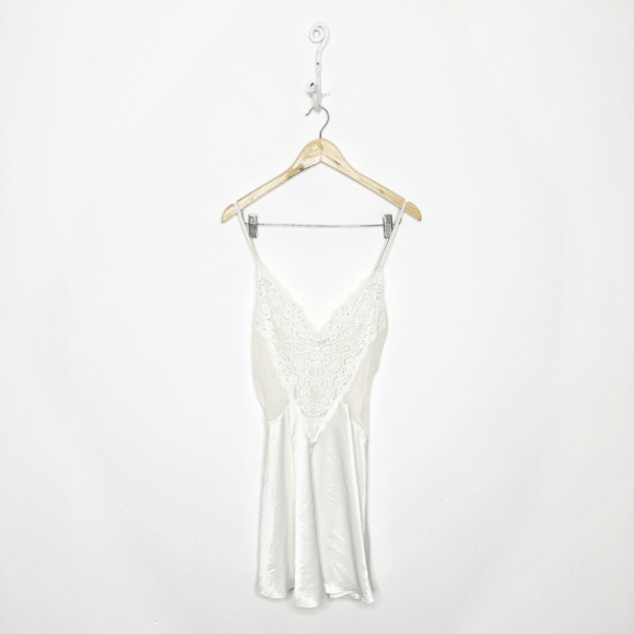 Victoria's Secret Other - VTG 90s Victoria's Secret lace floral short nightgown WHITE semi sheer womens M